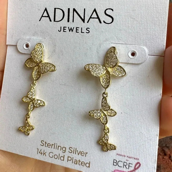 Anthropologie Butterfly Gold Zirconia Earrings - Picture 9 of 9